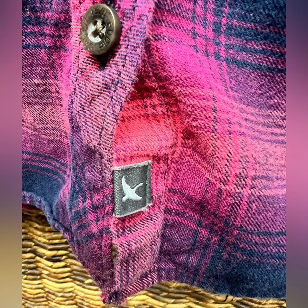 Eddie Bauer Pink  Plaid Shirt- Size:‎ Small